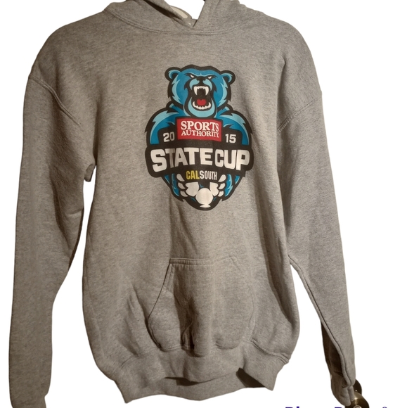 Gildan Heavy blend. Sports authority gray Hoodie. XL. Vintage - Picture 1 of 3